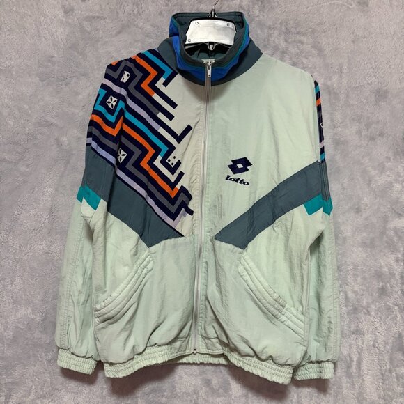 Vintage Lotto Track Suit Womens Small Green Retro Jacket Pants Warm-Up Soccer - Picture 2 of 16